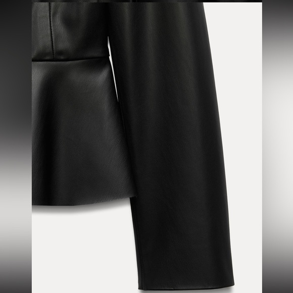 Zara Faux Leather Peplum Jacket - Picture 6 of 9